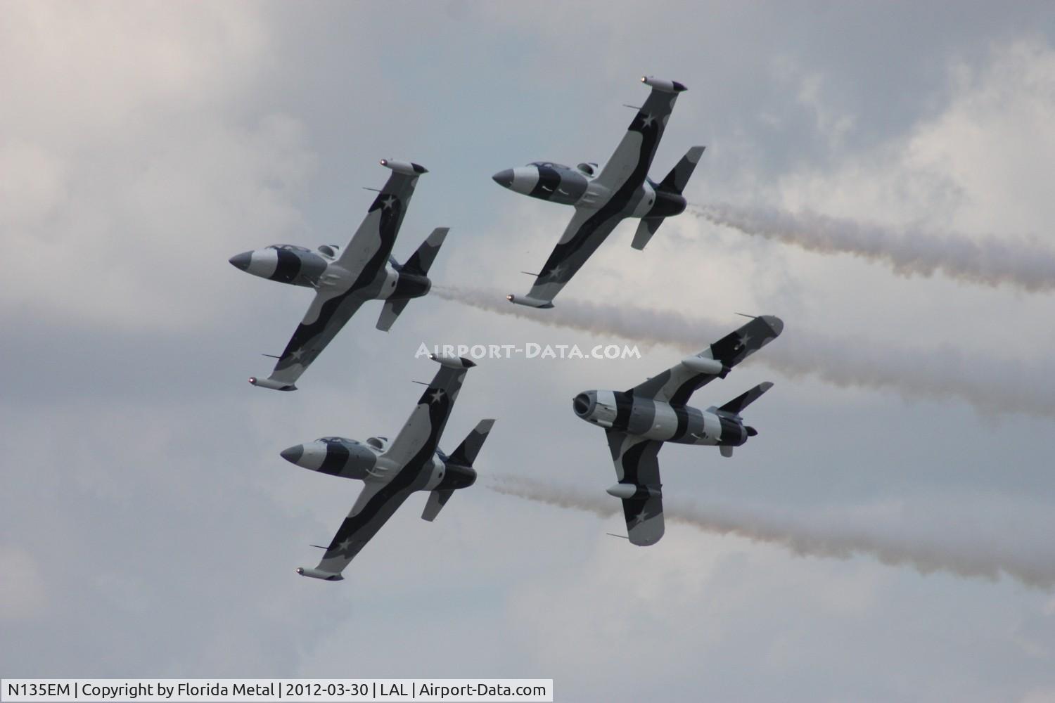 N135EM, Aero L-39ZA Albatros C/N 232406, Black Diamond Jet Team L-39s with Mig -17 flown by Dale Snodgrass
