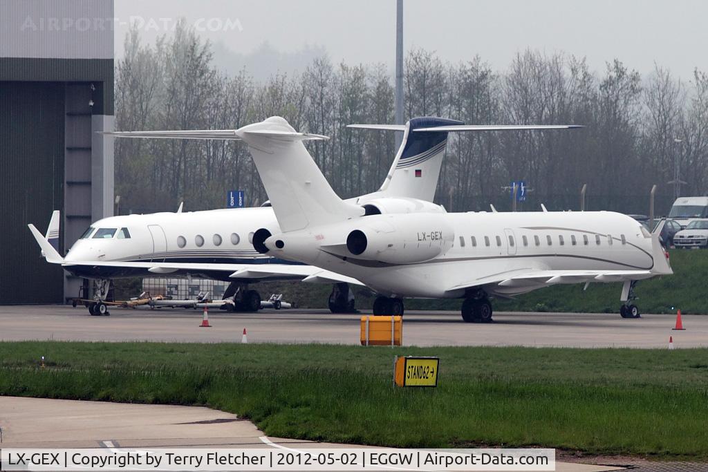 LX-GEX, 1998 Bombardier BD-700-1A10 Global Express C/N 9013, At London Luton Airport