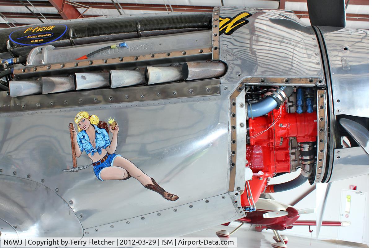 N6WJ, North American P-51 XR C/N 44-88, Artwork on Mustang at  Kissimmee Gateway Airport, Florida