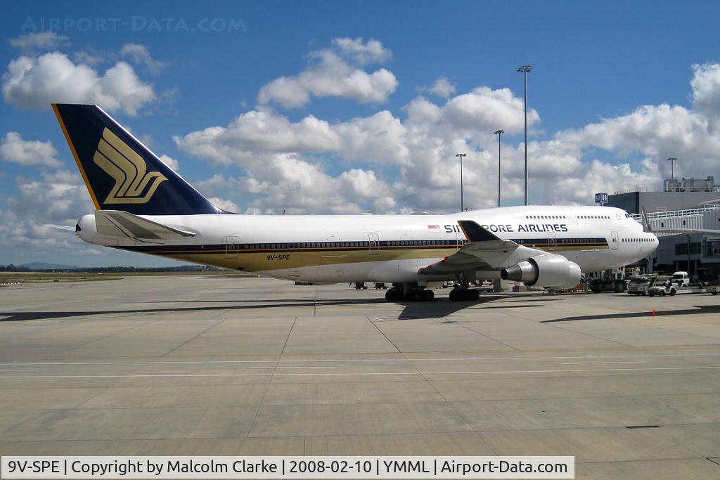 9V-SPE, 1995 Boeing 747-412 C/N 26554, Boeing 747-412, Melbourne International Airport, February 2008.