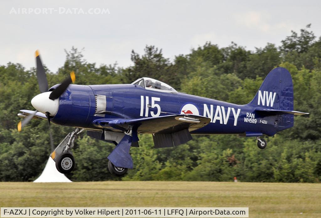 F-AZXJ, 1949 Hawker Sea Fury FB.11 C/N 37733, at La Ferté-Alais