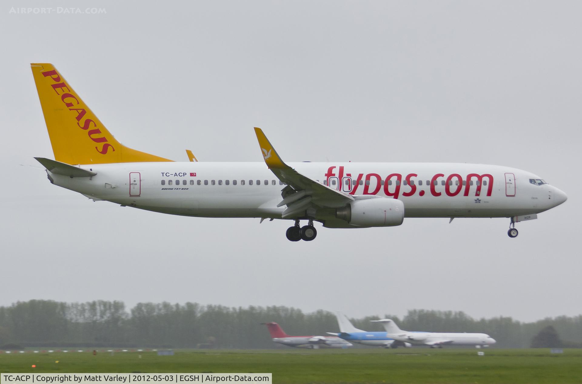 TC-ACP, 2010 Boeing 737-82R C/N 40697, PGT1425 arriving from Istanbul.