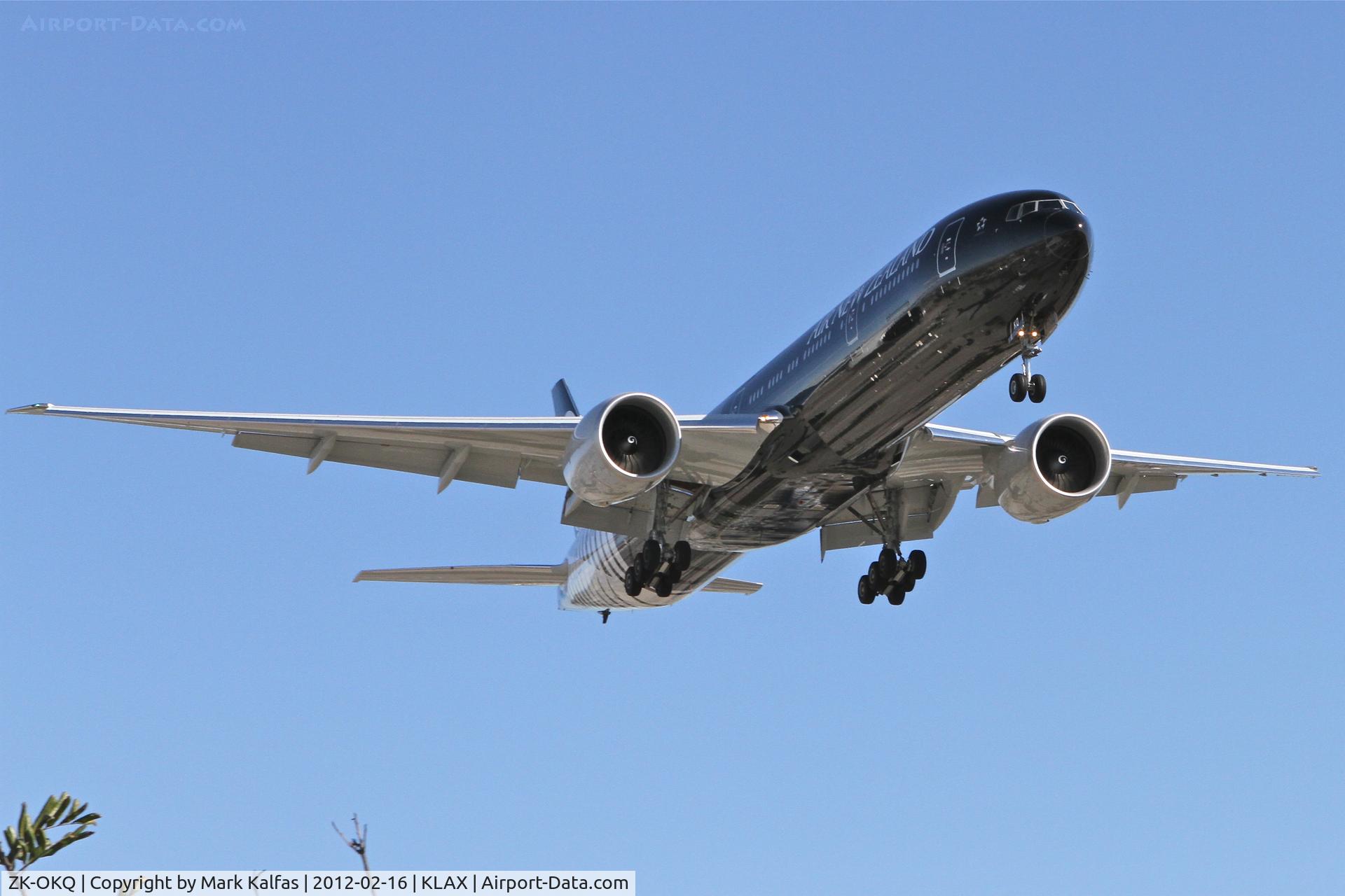 ZK-OKQ, 2011 Boeing 777-306/ER C/N 40689, Air New Zealand Boeing 777-319ER, ANZ2 arriving from Auckland/NZAA, RWY 24R approach KLAX.