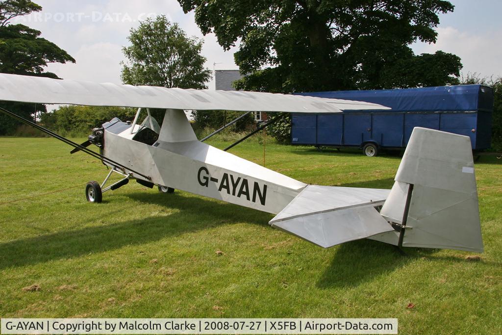 G-AYAN, 1970 Slingsby Cadet Motor Glider III C/N PFA 1385, Cadet lll Motor Glider (Slingsby T-31 conversion), Fishburn Airfield, July 2008.