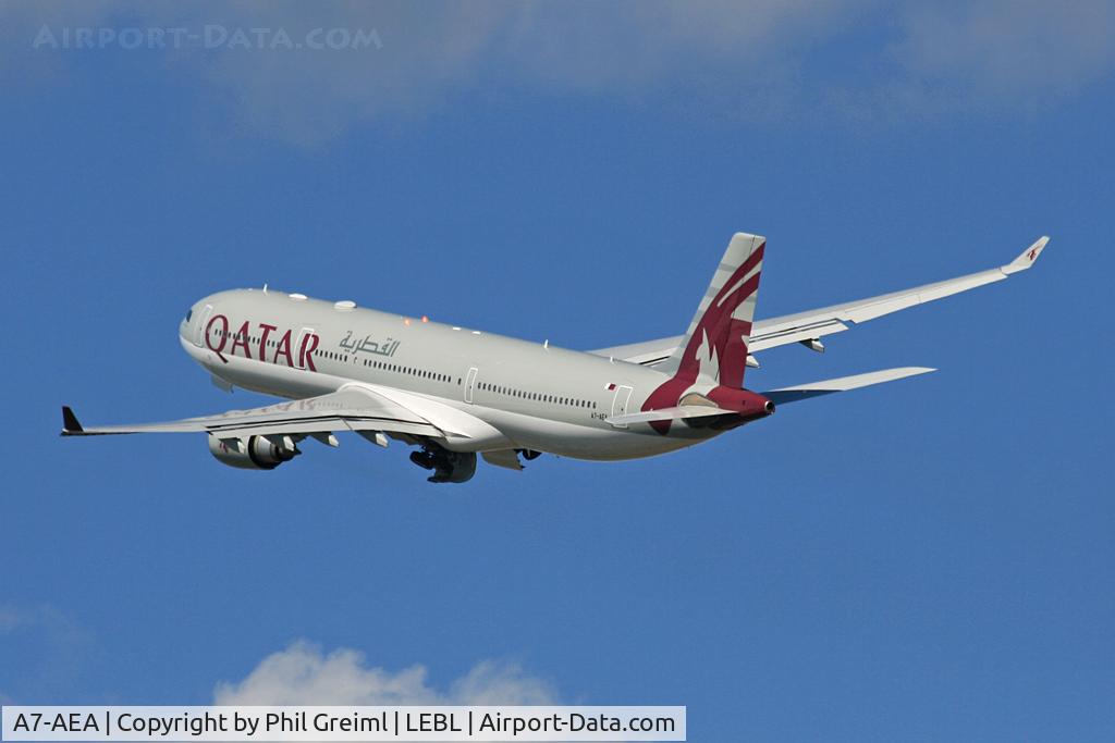 A7-AEA, 2004 Airbus A330-302 C/N 623, Taken at BCN