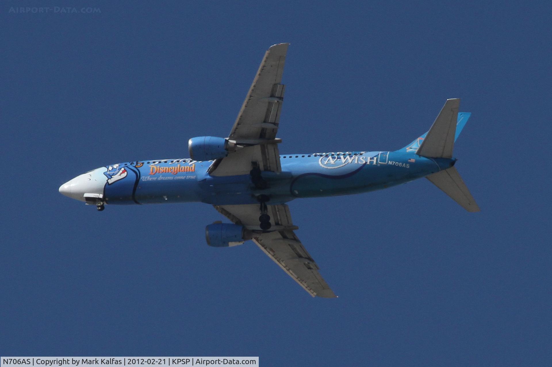 N706AS, 1998 Boeing 737-490 C/N 28894, Alaska Airlines Boeing 737-490, ASA552 arriving from Seattle, on a visual approach to KPSP.