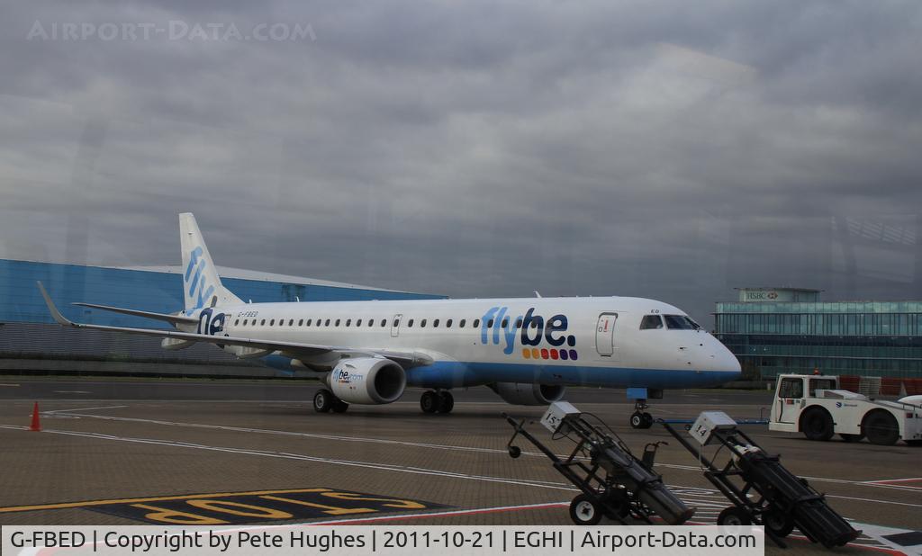 G-FBED, 2007 Embraer 195LR (ERJ-190-200LR) C/N 19000084, G-FBED Embraer 195 ready for push-back at Southampton