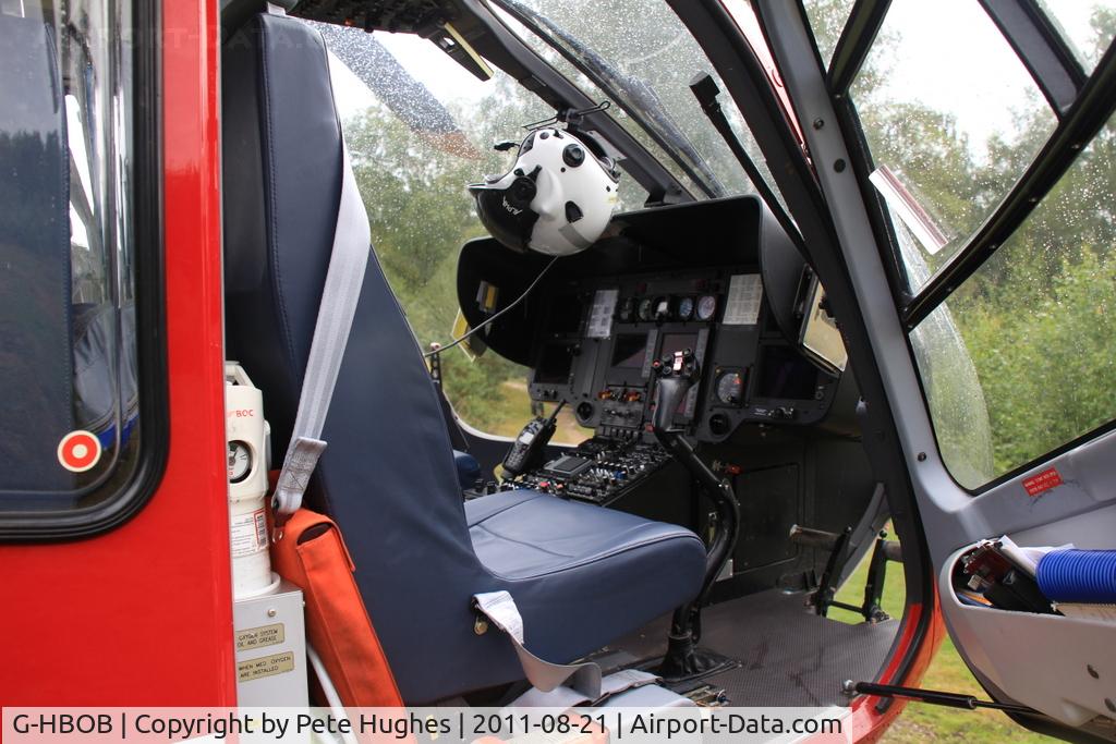 G-HBOB, 2008 Eurocopter EC-135T-2+ C/N 0664, G-HBOB EC135 on a 'shout', Silchester Common