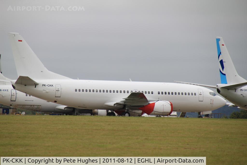 PK-CKK, 1994 Boeing 737-3L9 C/N 27336, PK-CKK Boring 737 ex LN-KKT seen at Lasham shortly before delivery to Indonesia.