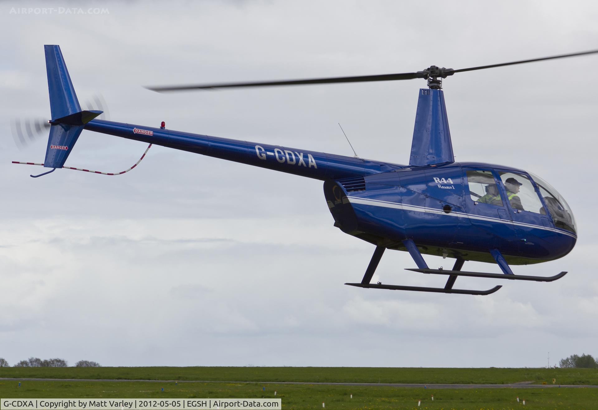 G-CDXA, 2006 Robinson R44 Raven I C/N 1584, Arriving at SaxonAir.
