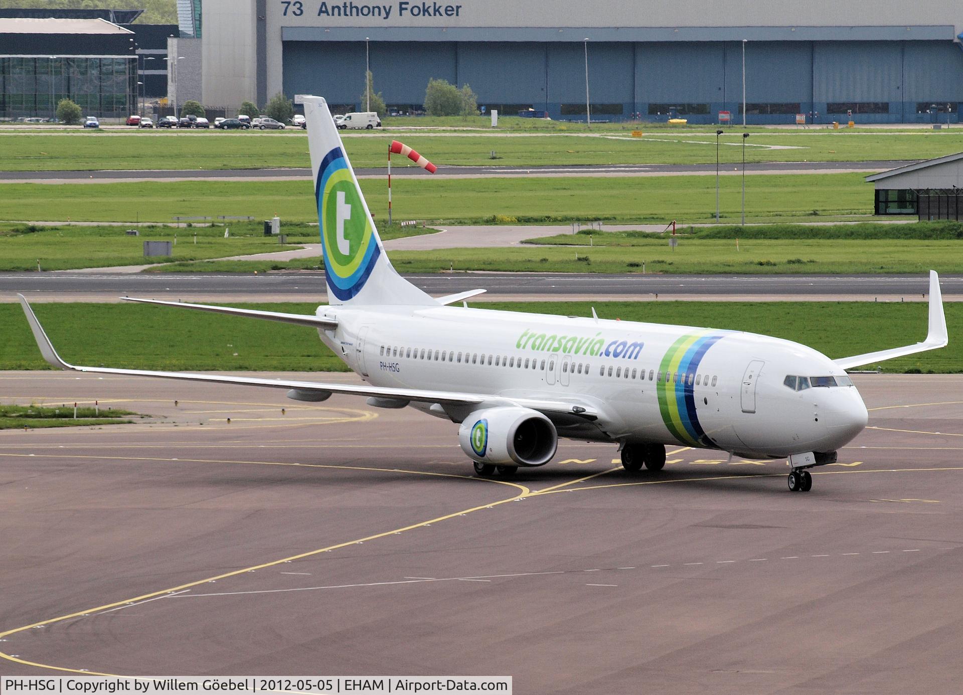 PH-HSG, 2012 Boeing 737-8K2 C/N 39262, Taxi to the gate of Schiphol Airport