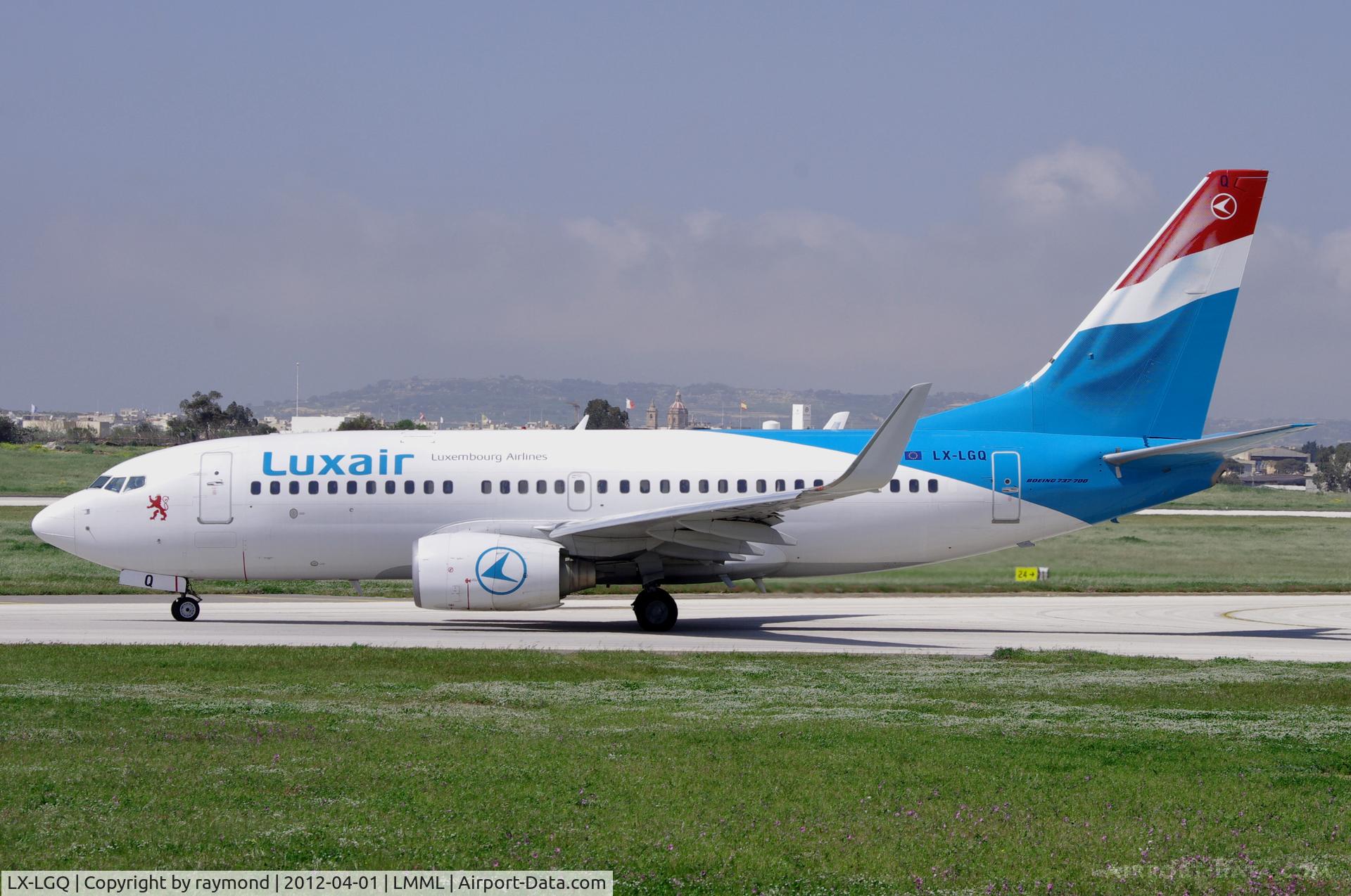 LX-LGQ, 2004 Boeing 737-7C9 C/N 33802, B737 LX-LGQ of Luxair started scheduled flights to Malta on 1st April 2012.