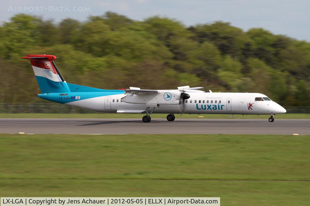 LX-LGA, 2007 De Havilland Canada DHC-8-402Q Dash 8 C/N 4159, Speeding up rwy 24