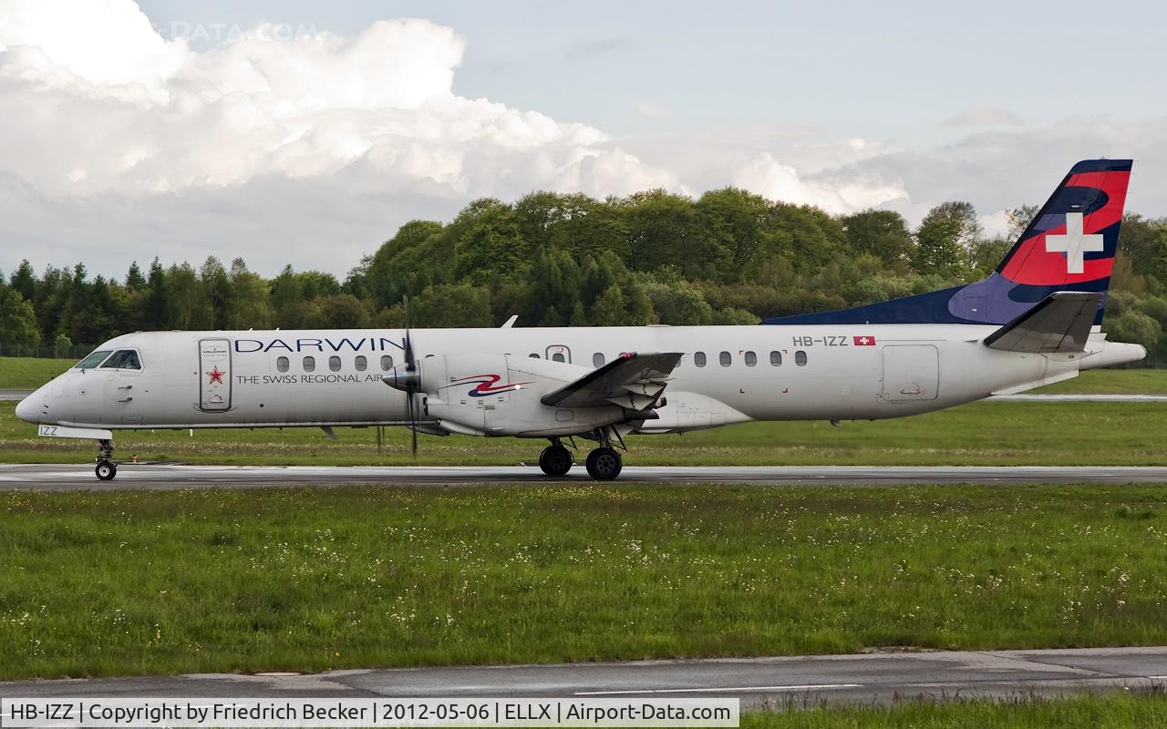 HB-IZZ, 1997 Saab 2000 C/N 2000-048, taxying to the active