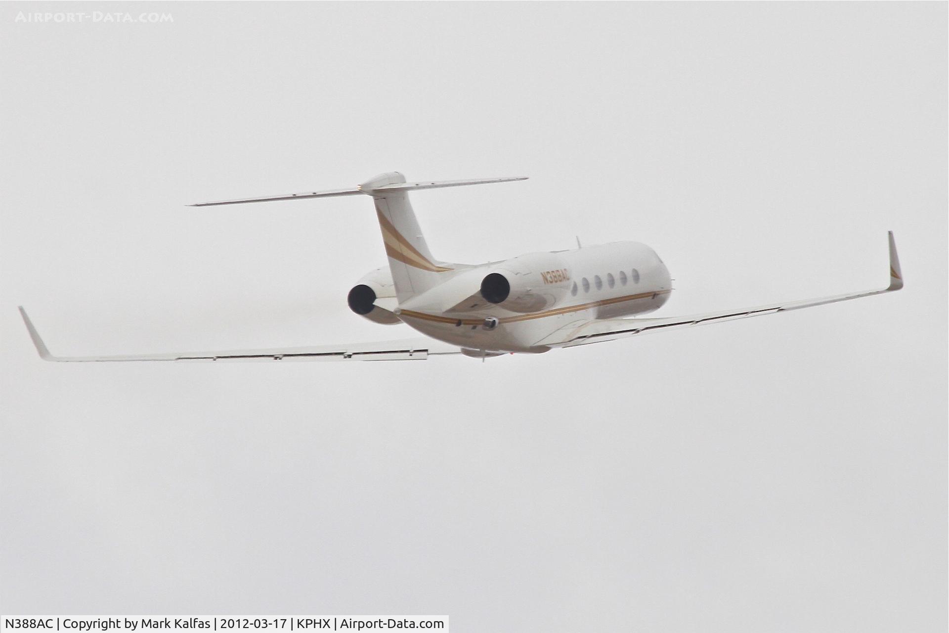 N388AC, 2006 Gulfstream Aerospace GV-SP (G550) C/N 5125, A C TRAVEL LLC Gulfsteam GV-SP Departing 25R en route to KTEB.