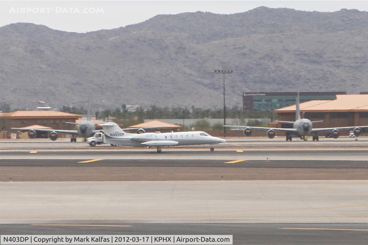 N403DP, 1981 Gates Learjet 35A C/N 446, CRITICAL AIR RESPONSE Gates Learjet 35A, toching down RWY 25L KPHX.