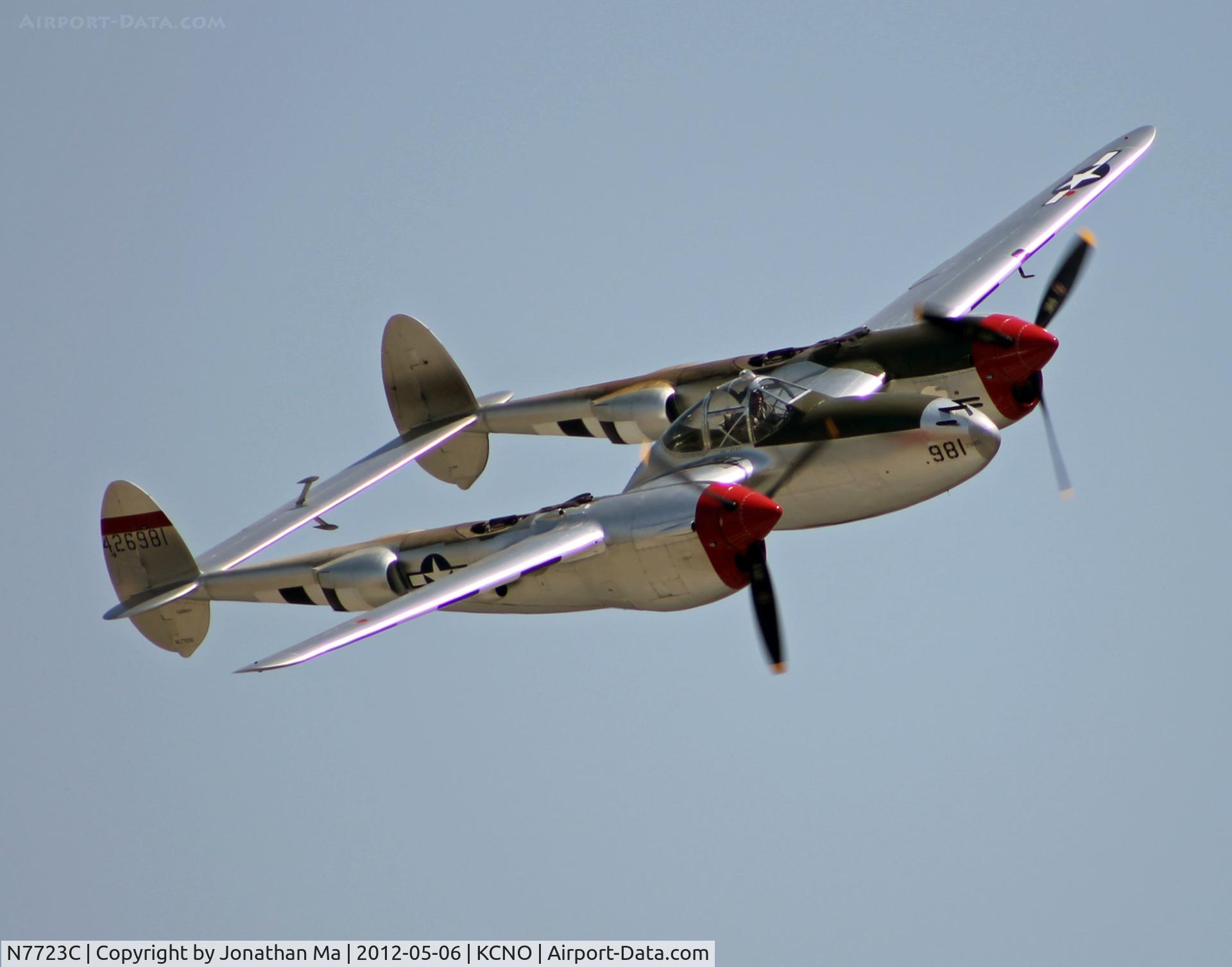 N7723C, 1944 Lockheed P-38L-5 Lightning C/N 7985, Chino Air Show 2012