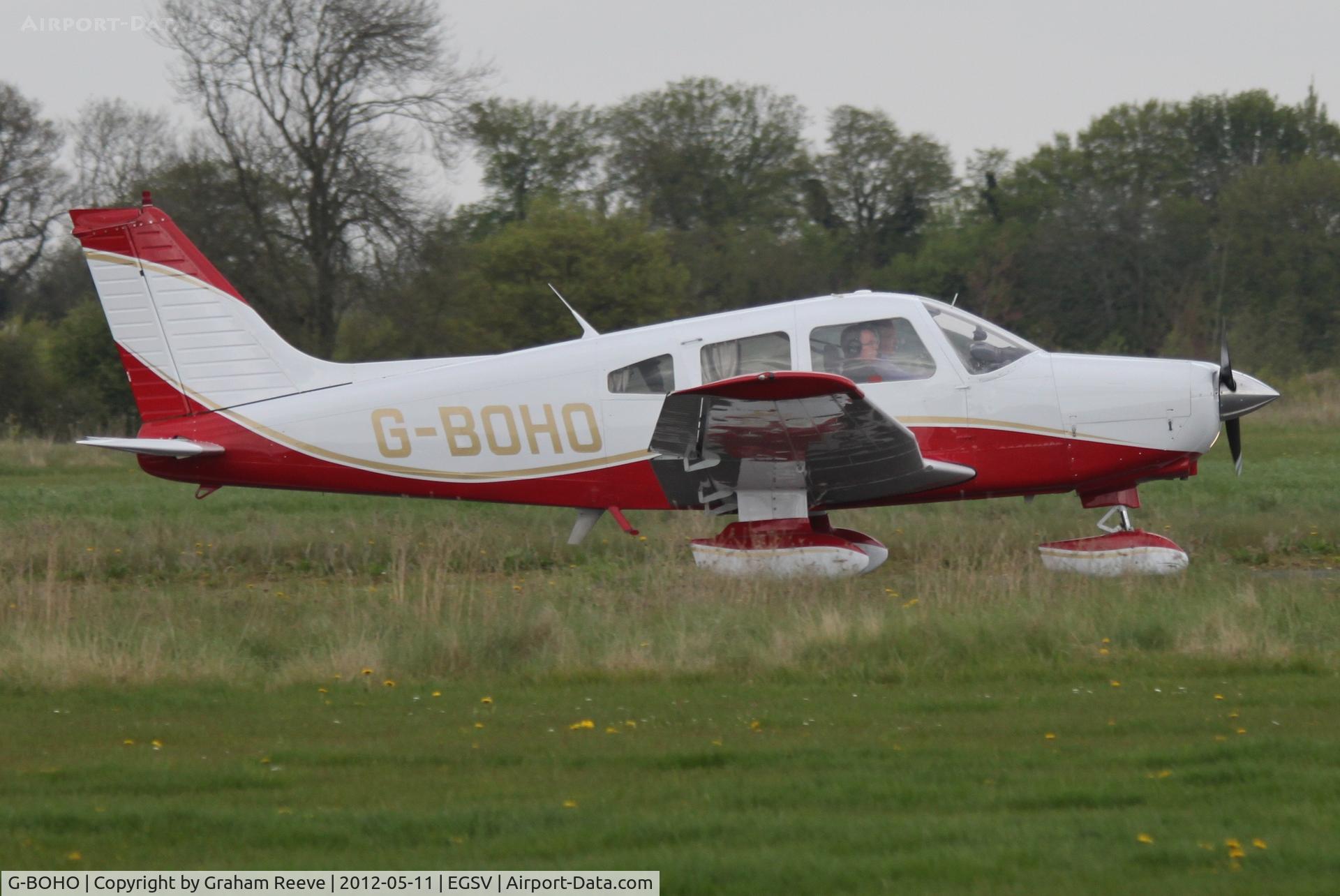 G-BOHO, 1980 Piper PA-28-161 Cherokee Warrior II C/N 28-8016196, Just landed.
