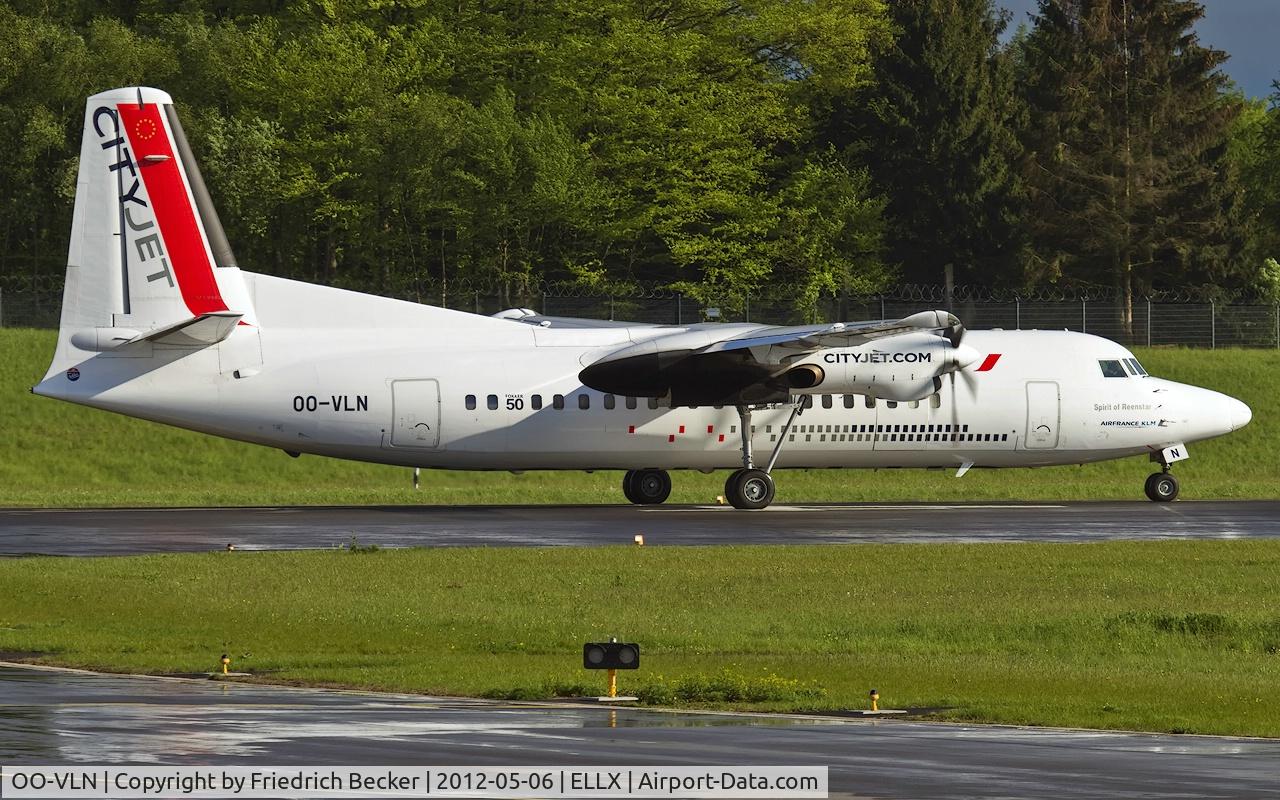 OO-VLN, 1989 Fokker 50 C/N 20145, lined up for departure