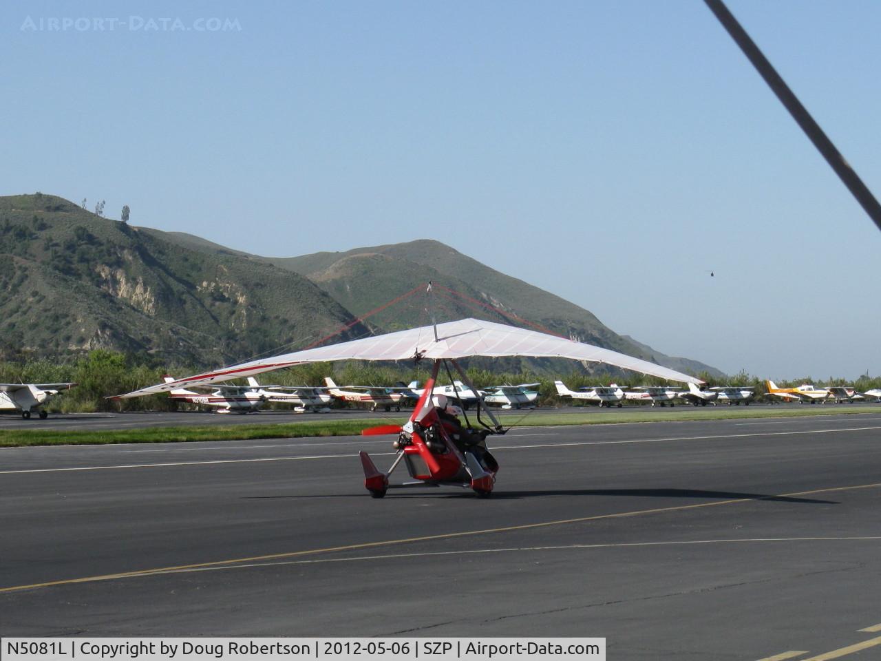 N5081L, 2006 Air Creation Tanarg C/N T06072, 2006 Air Creation TANARG weight-shift-control ultra-light trike, Rotax 912UL 80 Hp pusher, from France. Experimental class. taxi after landing
