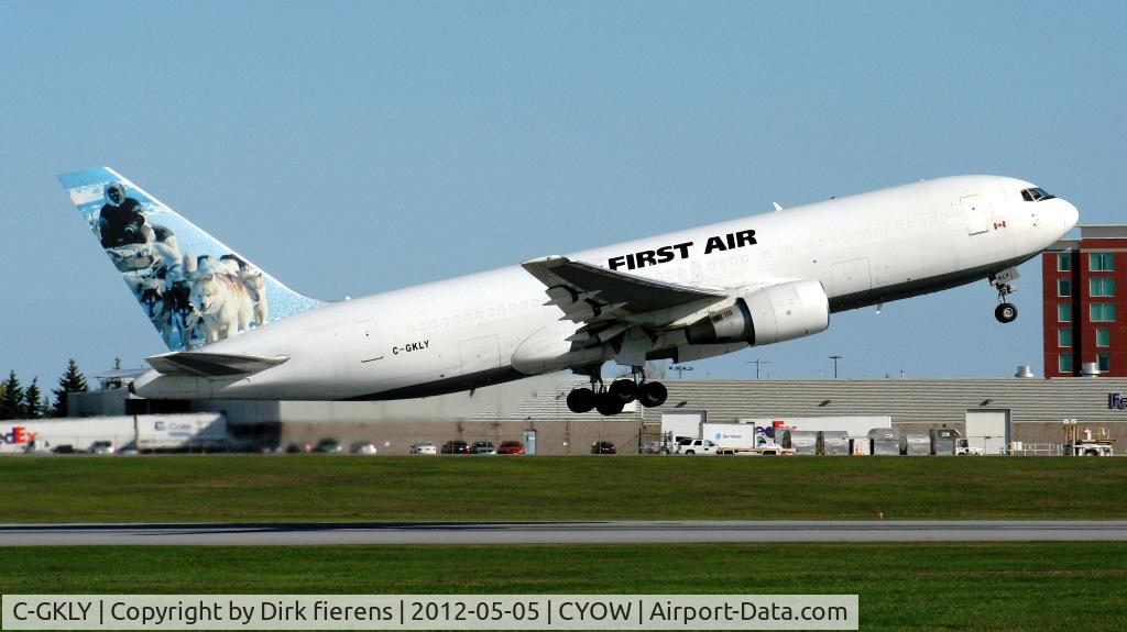 C-GKLY, 1983 Boeing 767-223 C/N 22314, Leaving Ottawa's Macdonald-Cartier Airport, going up north.