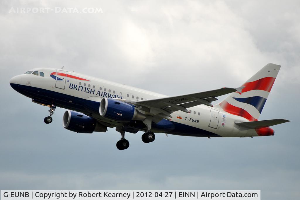 G-EUNB, 2009 Airbus A318-112 C/N 4039, Retracting the gear after take off