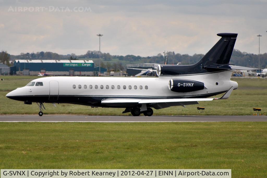 G-SVNX, 2011 Dassault Falcon 7X C/N 123, Rolling to the end after arrival