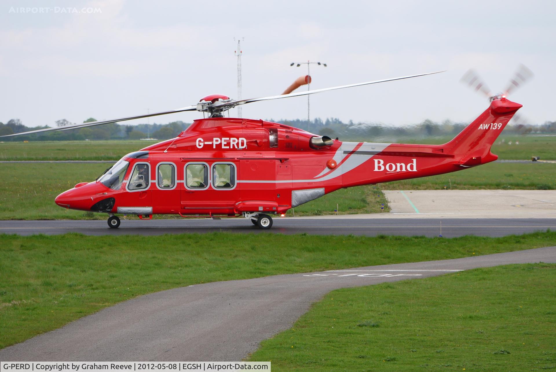 G-PERD, 2012 AgustaWestland AW-139 C/N 41270, About to depart.
