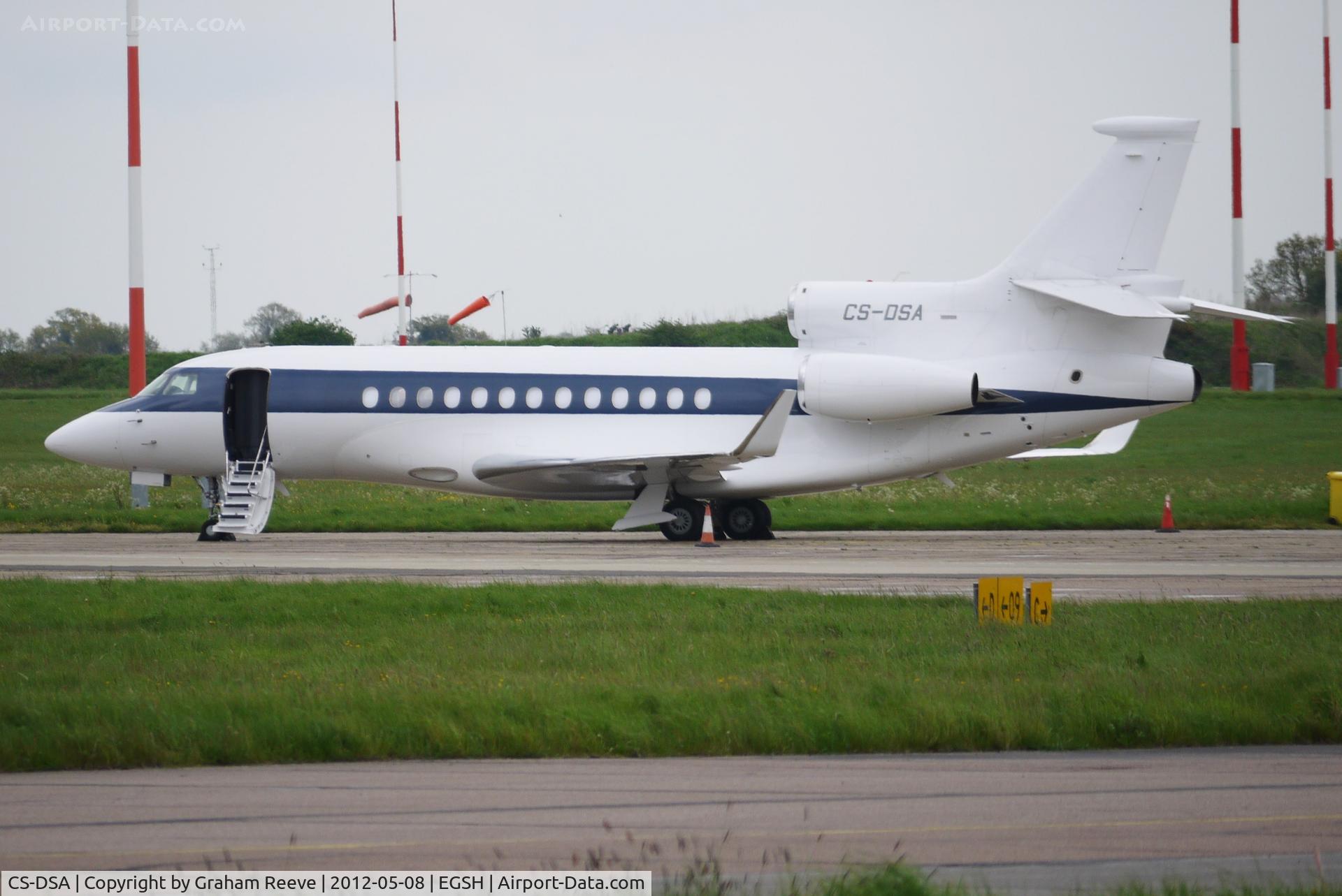 CS-DSA, 2007 Dassault Falcon 7X C/N 030, Parked at Norwich.