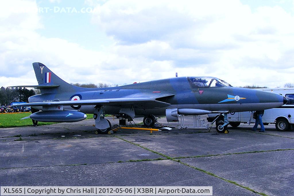 XL565, 1958 Hawker Hunter T.7 C/N 41H/693716, at the Cold War Jets open day, Bruntingthorpe
