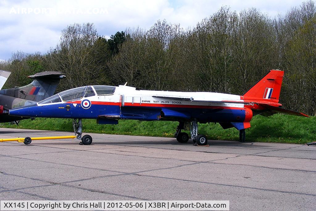 XX145, 1975 Sepecat Jaguar T.2A C/N B.10, ex Empire Test Pilots School Jaguar T.2A which looked like having an uncertain future when dumped at Cranwell. Now with the Cold War Jets collection who hope to restore it to a taxiing condition