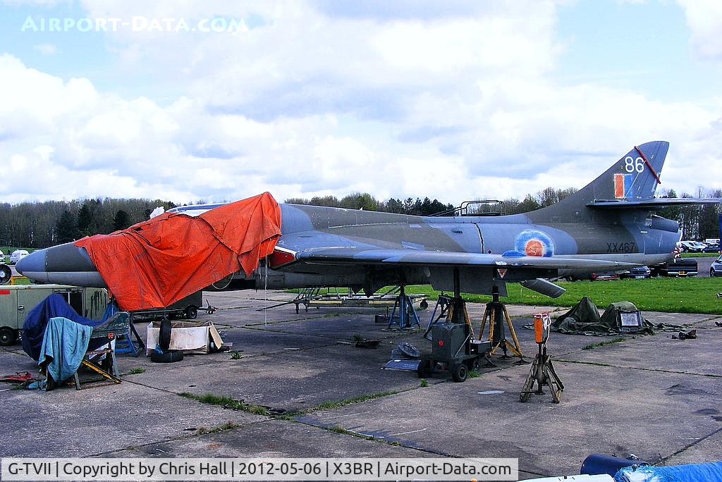 G-TVII, 1958 Hawker Hunter T.7 C/N 41H-693834, at the Cold War Jets open day, Bruntingthorpe