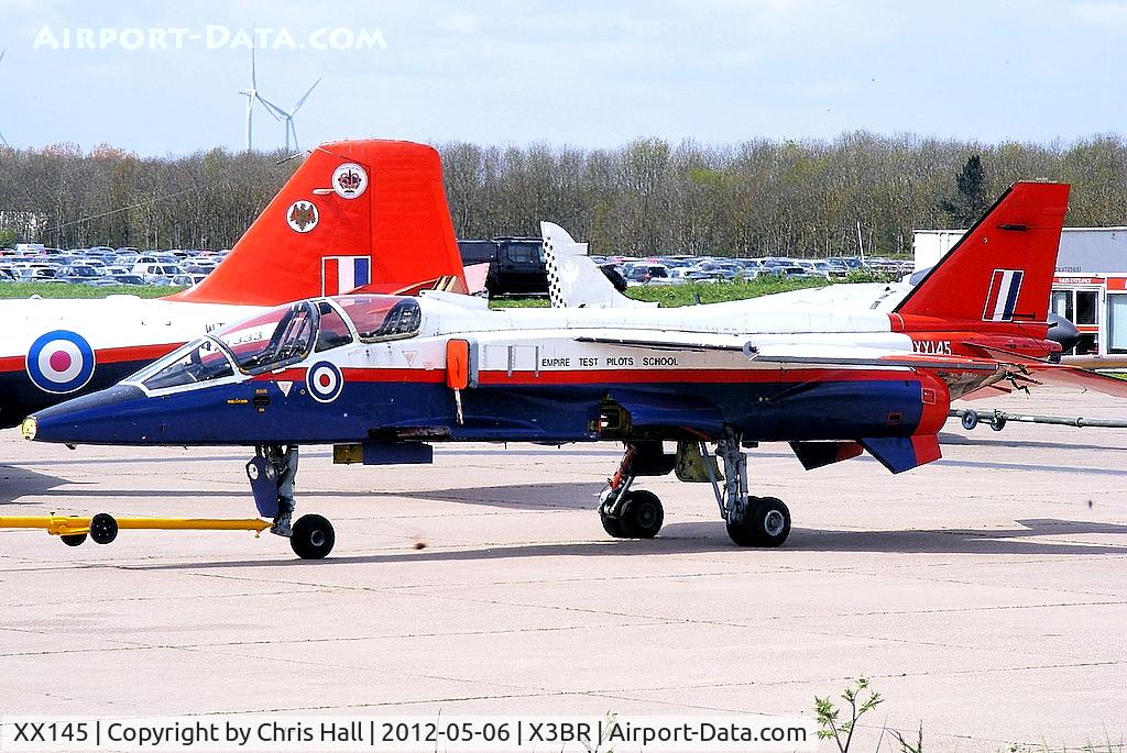 XX145, 1975 Sepecat Jaguar T.2A C/N B.10, ex Empire Test Pilots School Jaguar T.2A preserved at Bruntingthorpe