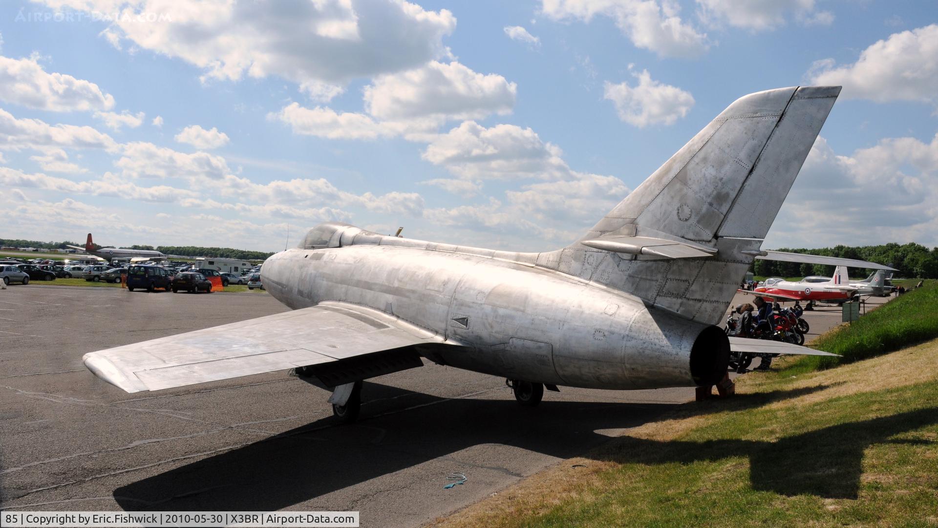 85, Dassault Mystère IVA C/N 85, Dassault Mystere IV - prepped for new livery at Bruntingthorpe Cold War Jets Open Day - May 2010