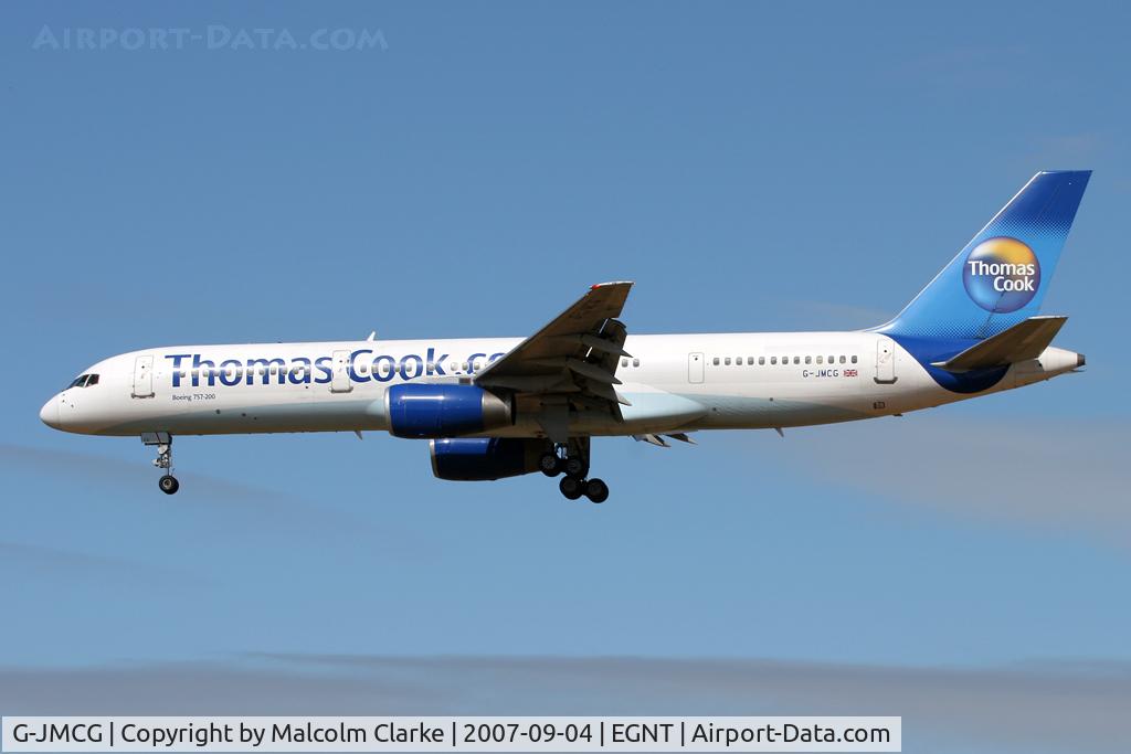 G-JMCG, 1995 Boeing 757-2G5 C/N 26278, Boeing 757-2G5 on finals to 25 at Newcastle Airport, September 2007.