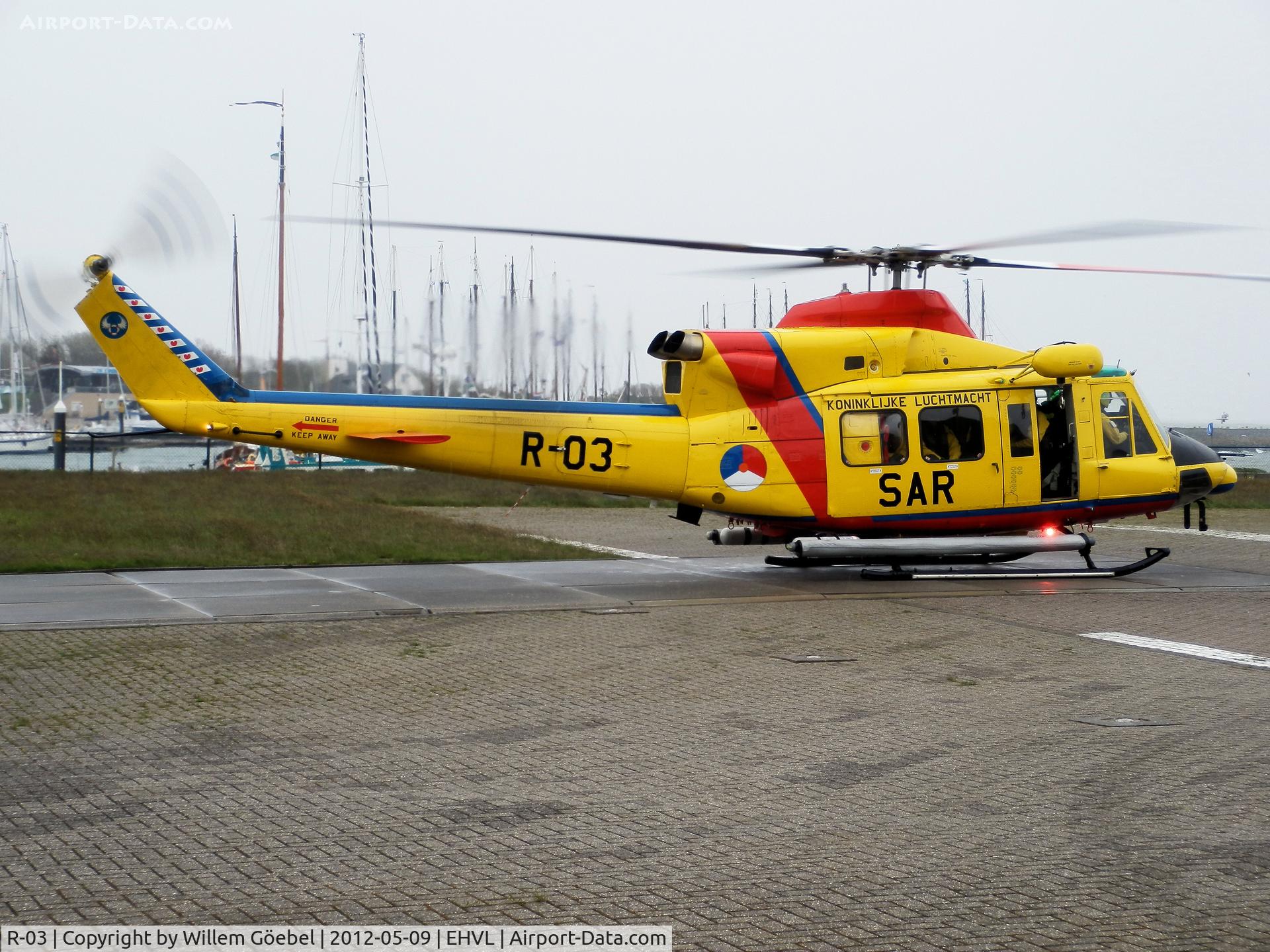 R-03, 1994 Agusta AB-412SP C/N 25641, Rescue Helicopter of the Dutch Airforce on the island 