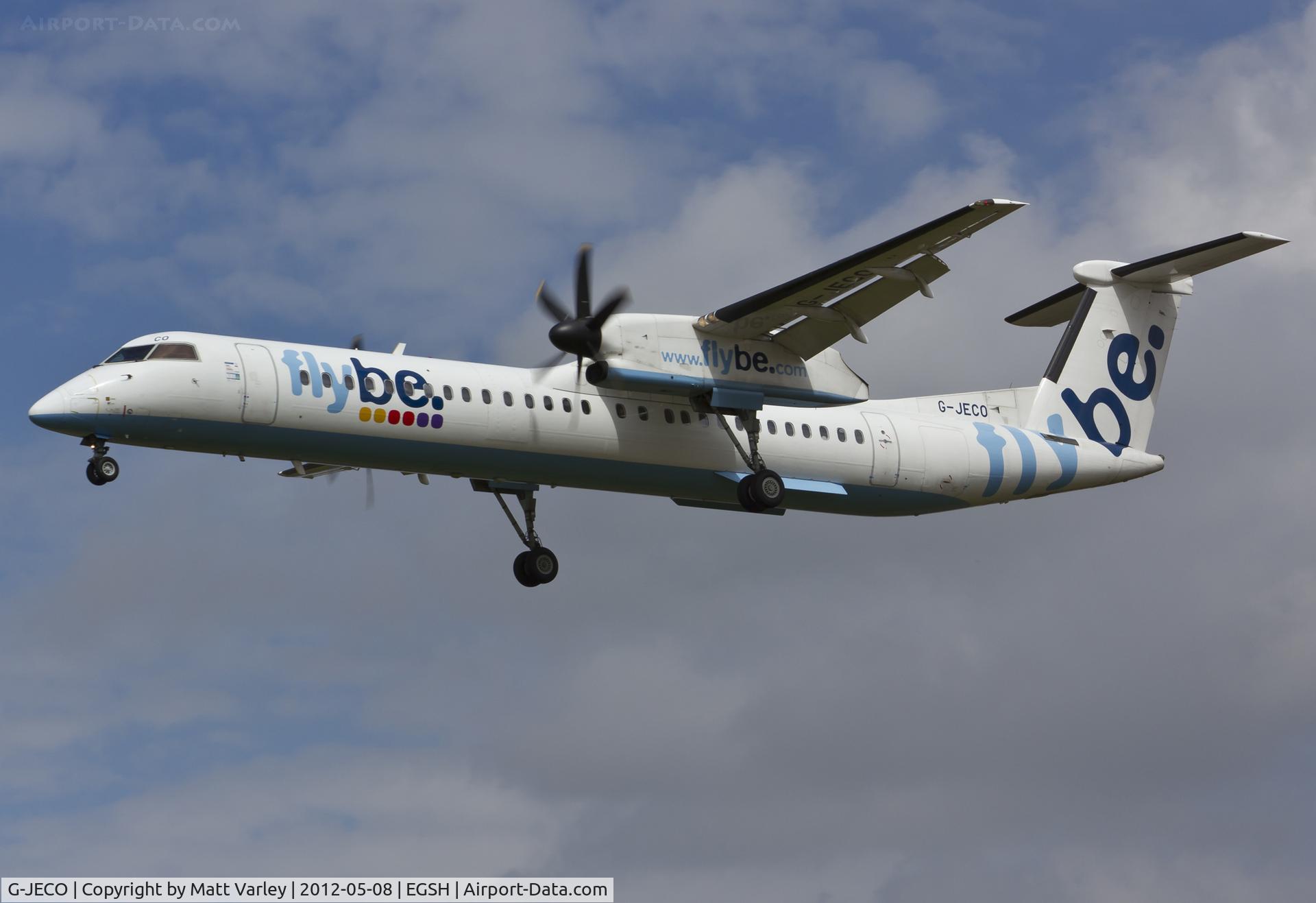 G-JECO, 2006 De Havilland Canada DHC-8-402Q Dash 8 C/N 4126, Arriving at EGSH.