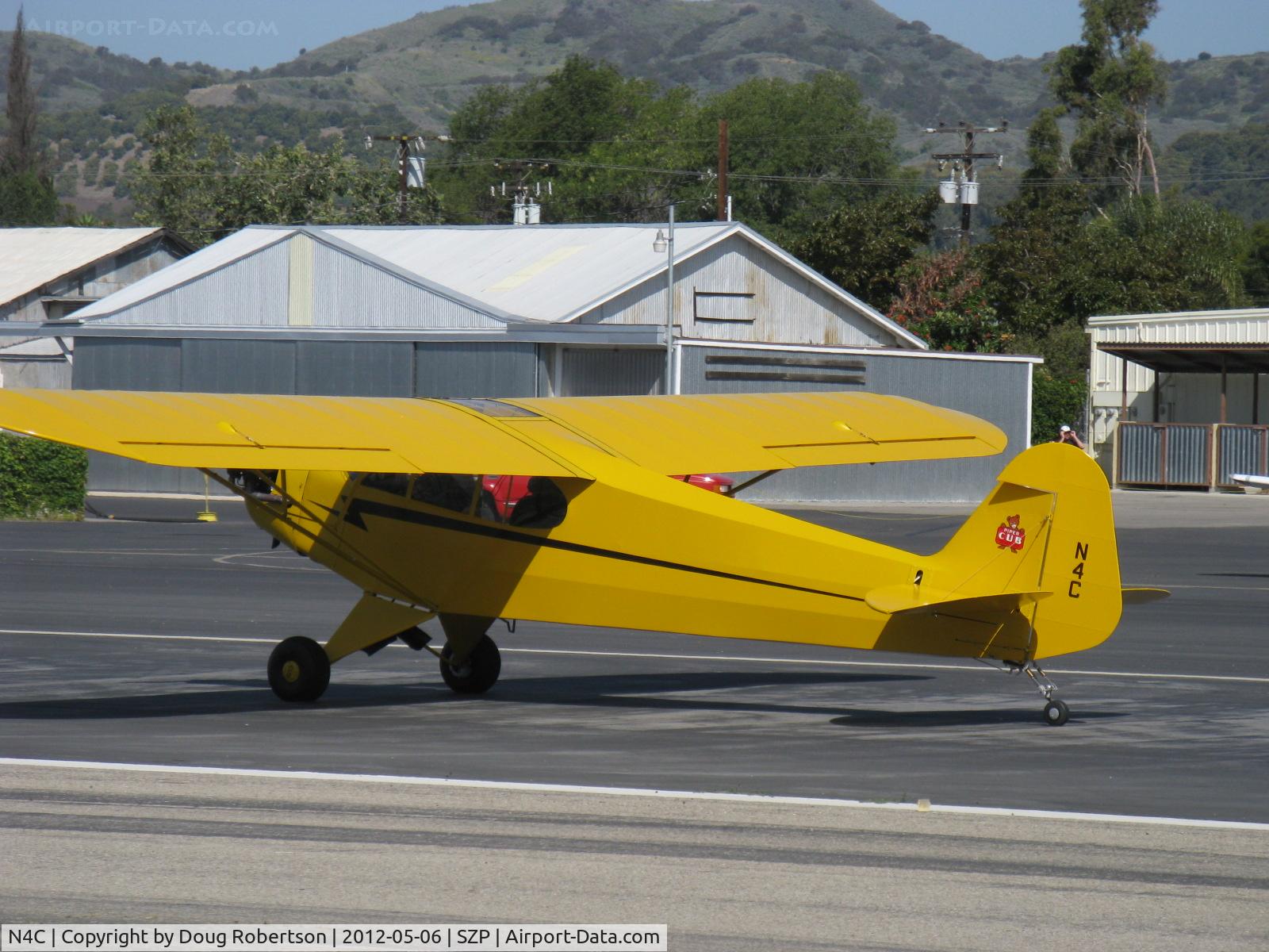 N4C, 1947 Piper J3C-65 Cub Cub C/N 22804, 1947 Piper J3C-65 CUB, Continental A&C65 65 Hp, landing roll Rwy 22