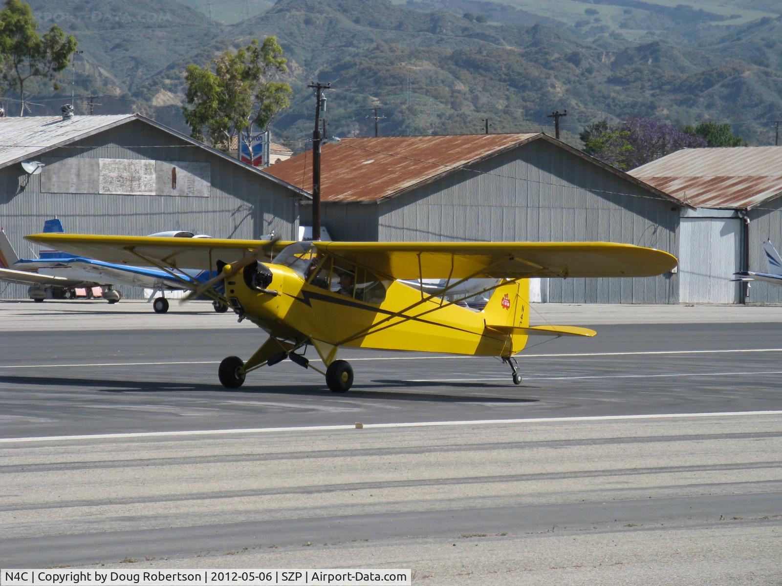 N4C, 1947 Piper J3C-65 Cub Cub C/N 22804, 1947 Piper J3C-65 CUB, Continental A&C65 65 Hp, landing roll Rwy 22