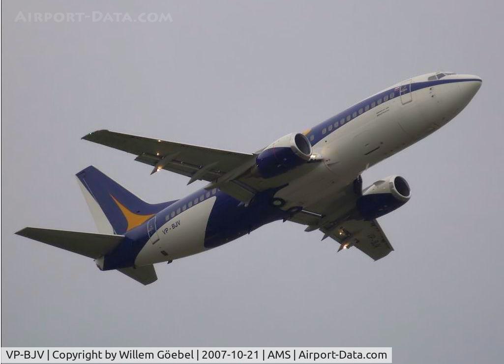 VP-BJV, 1986 Boeing 737-3Q8 C/N 23507, Take off from runway L36 of Amsterdam Airport