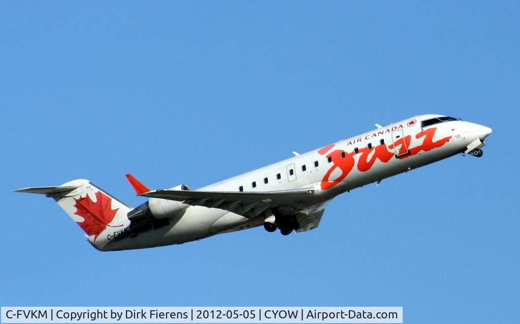 C-FVKM, 1995 Canadair CRJ-100ER (CL-600-2B19) C/N 7074, Departing Ottawa, in the early morning.