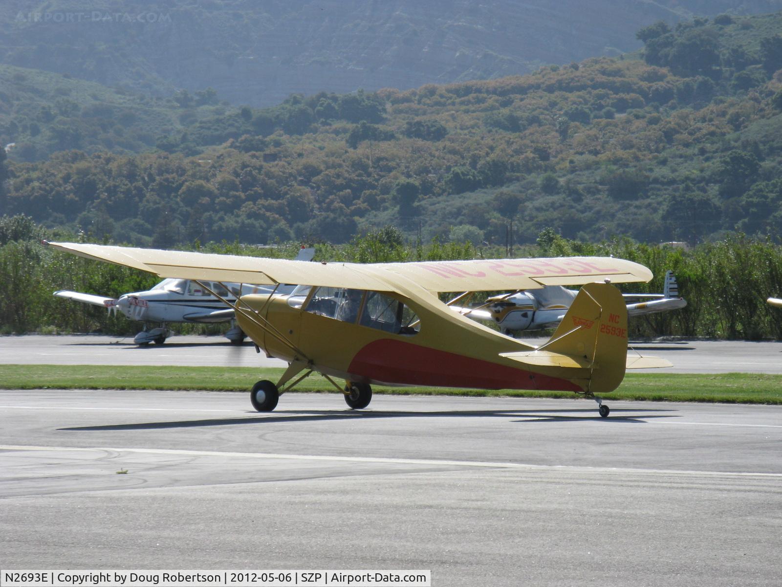N2693E, 1946 Champion 7CCM C/N 7AC-6273, 1946 Aeronca 7CCM Champion conversion from 7AC, Continental C90 90 Hp, takeoff roll Rwy 04
