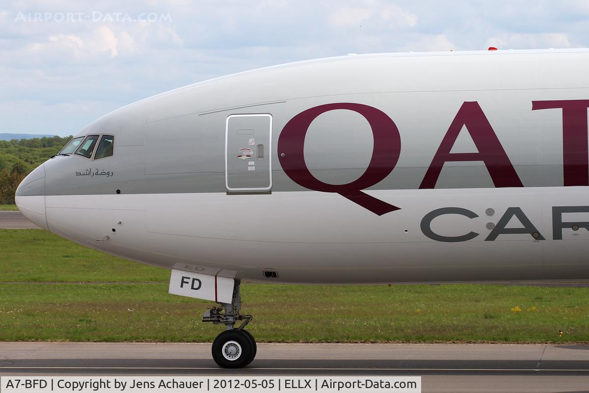A7-BFD, 2012 Boeing 777-FDZ C/N 41427, Taxing to the Cargo Center