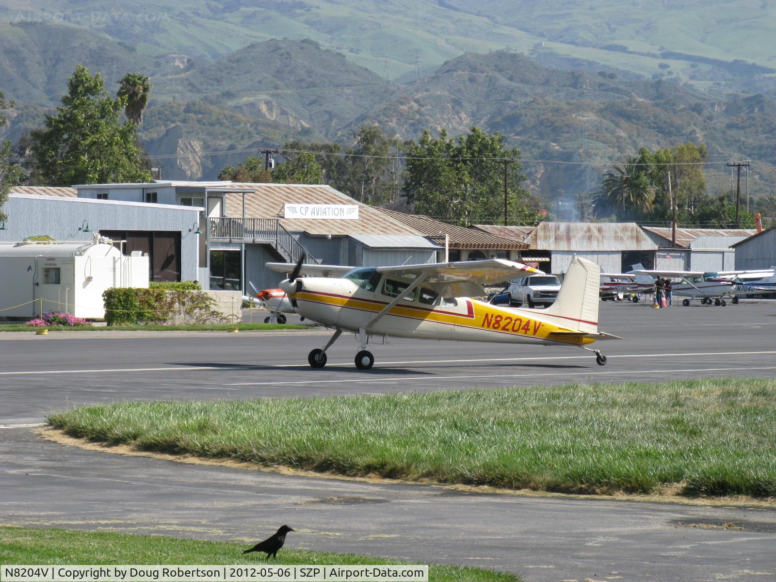 N8204V, 1966 Cessna 180H Skywagon C/N 18051706, 1966 Cessna 180H, Continental O-470 230 Hp, landing roll Rwy 22