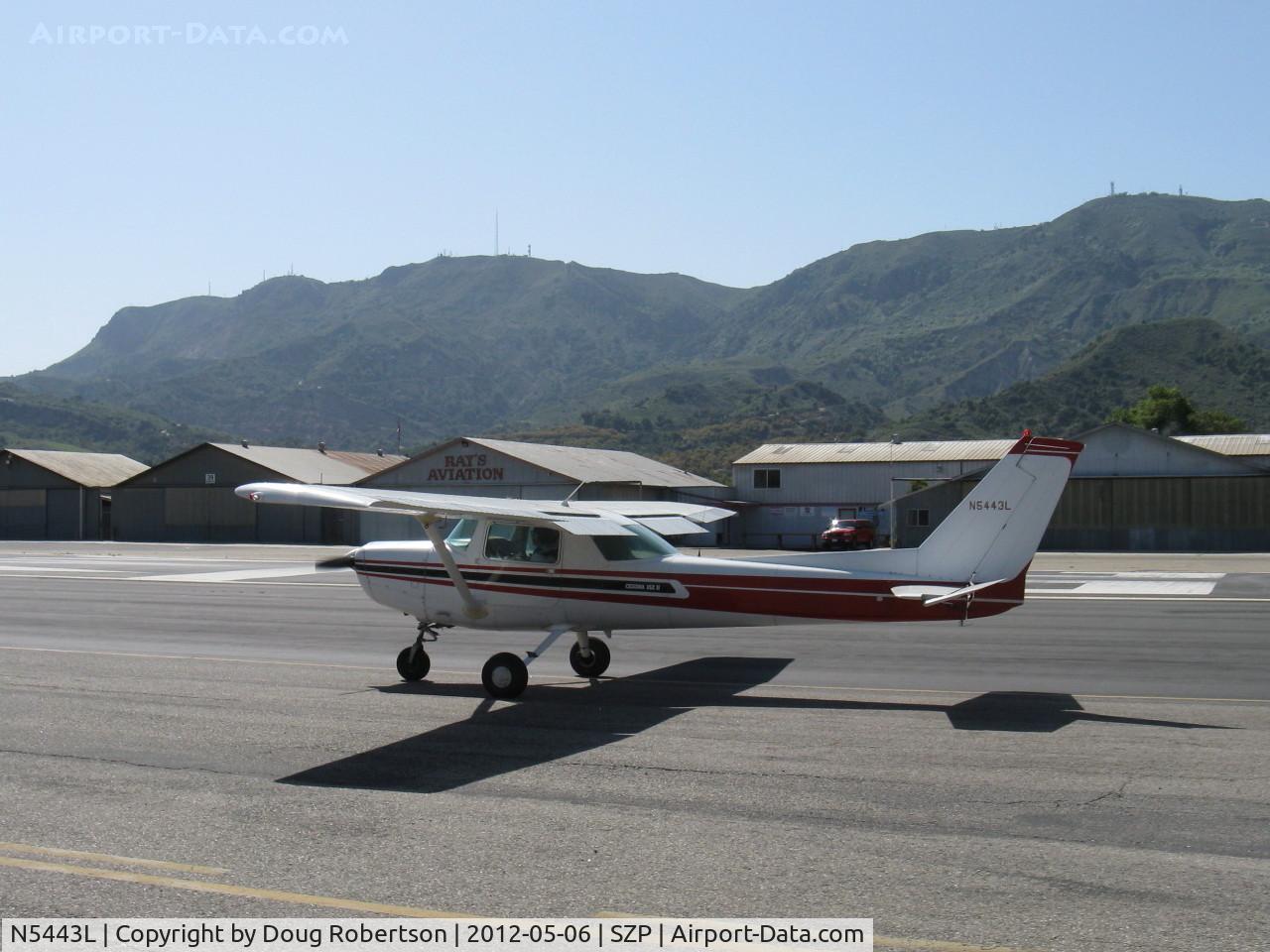 N5443L, 1980 Cessna 152 C/N 15284315, 1980 Cessna 152, Lycoming O-235 110 Hp, taxi back