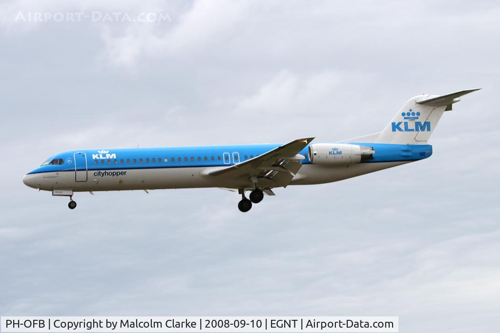 PH-OFB, 1989 Fokker 100 (F-28-0100) C/N 11247, Fokker 100, Newcastle Airport, September 2008.