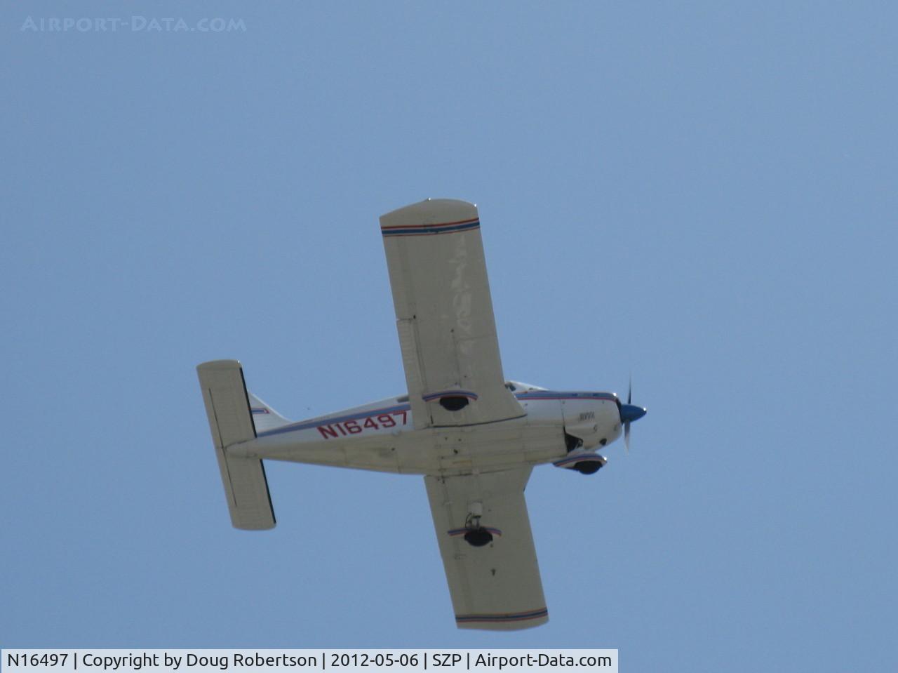 N16497, 1973 Piper PA-28-235 Cherokee Charger C/N 28-7310101, 1973 Piper PA-28-235 CHEROKEE CHARGER, Lycoming O-540-D4B5 235 Hp, takeoff climb Rwy 22