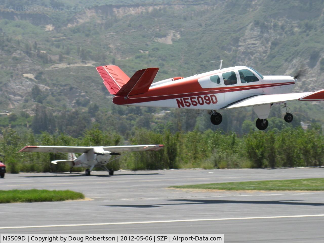 N5509D, 1957 Beech H35 Bonanza C/N D-5055, 1957 Beech H35 BONANZA, Continental O-470-G 240 Hp, takeoff climb Rwy 22