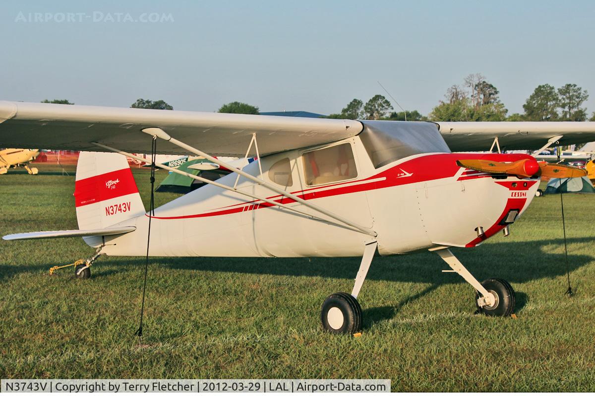 N3743V, 1948 Cessna 140 C/N 15020, At 2012 Sun N Fun