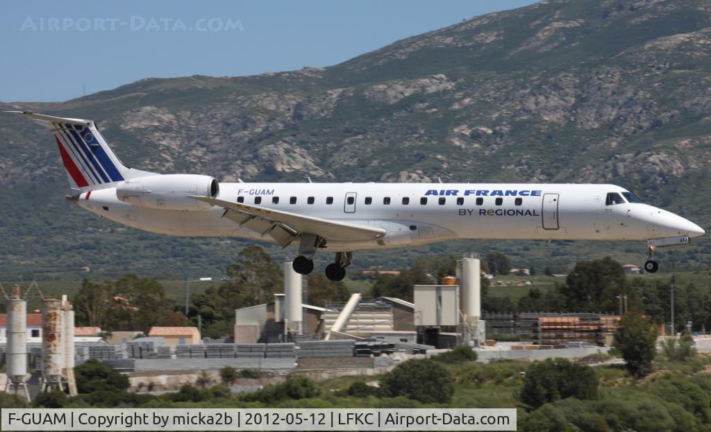 F-GUAM, 2000 Embraer ERJ-145LR (EMB-145LR) C/N 145266, Landing to 18 from Metz Nancy
